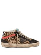 Golden Goose Deluxe Brand Mid Star Leopard-print Calf-hair Trainers