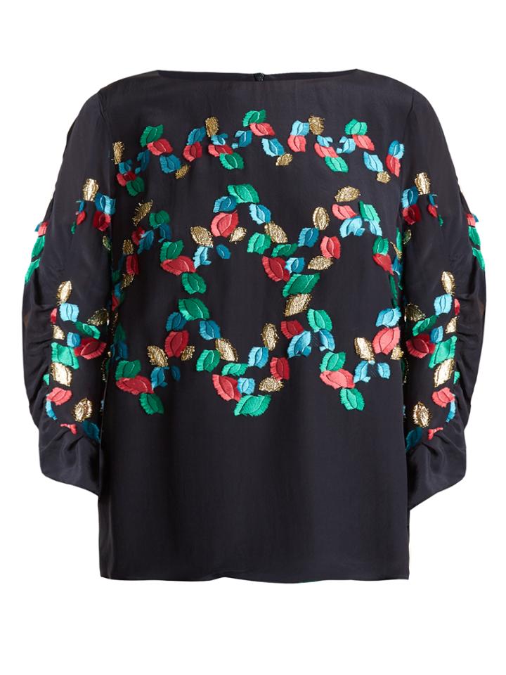 Peter Pilotto Boat-neck Fil Coup Silk-blend Top