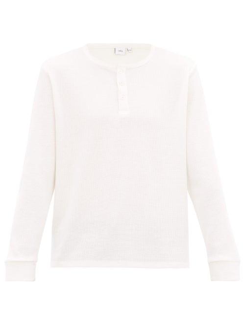 Matchesfashion.com Onia - Miles Long-sleeved Cotton-blend Waffle-piqu Top - Mens - Ivory