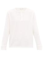 Matchesfashion.com Onia - Miles Long-sleeved Cotton-blend Waffle-piqu Top - Mens - Ivory