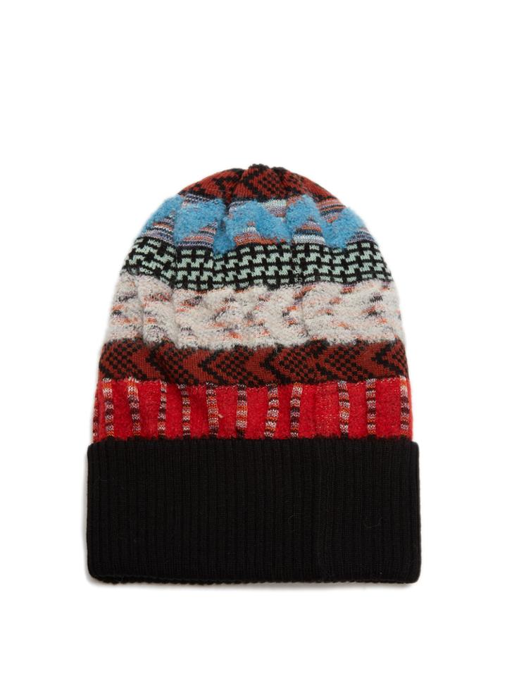Missoni Contrast Intarsia-knit Wool-blend Beanie