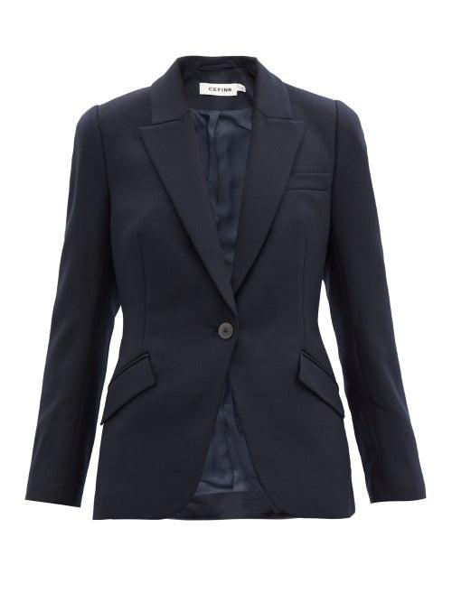 Matchesfashion.com Cefinn - Josephine Single-breasted Twill Jacket - Womens - Navy