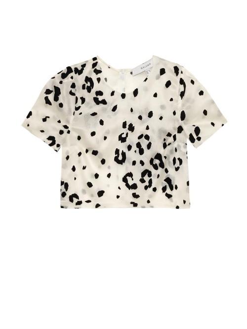 Galvan Flocked Gazar Cropped Top