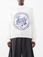 S.s. Daley - Wedgwood-embroidered Merino Sweater - Womens - White Multi