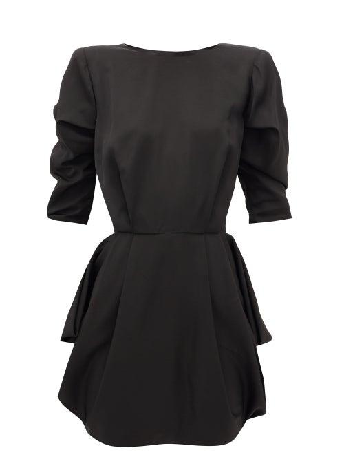 Matchesfashion.com Alexandre Vauthier - Puff-sleeve Satin-twill Mini Dress - Womens - Black