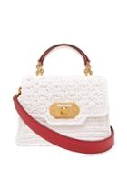 Matchesfashion.com Dolce & Gabbana - Welcome Crochet And Leather Bag - Womens - White