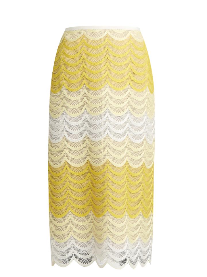 Erdem Safia Degrad Guipure-lace Skirt