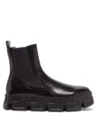 Versace - Greca-sole Leather Chelsea Boots - Mens - Black