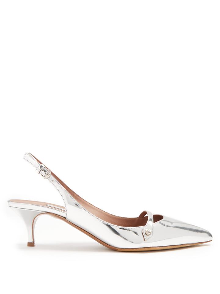 Tabitha Simmons Layton Slingback Kitten-heel Leather Pumps