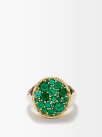Octavia Elizabeth - Octavia Emerald & 18kt Gold Signet Ring - Womens - 18k Yg, Emerald