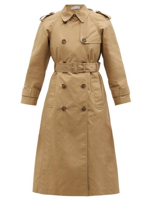 Matchesfashion.com Redvalentino - Bow-appliqu Cotton-blend Gabardine Trench Coat - Womens - Beige