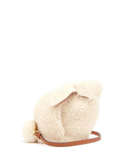 Matchesfashion.com Loewe - Bunny Shearling Cross Body Bag - Womens - White