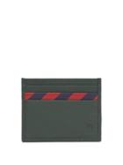 Matchesfashion.com Polo Ralph Lauren - Striped Panel Leather Cardholder - Mens - Green