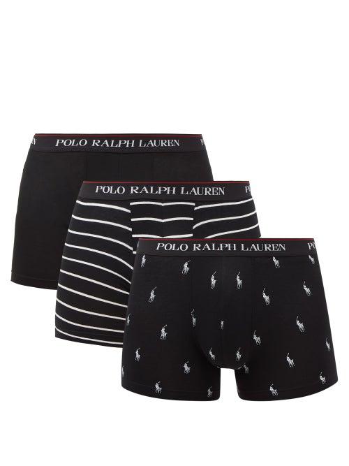 Polo Ralph Lauren - Pack Of Three Cotton-blend Boxer Briefs - Mens - Black White