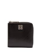 Matchesfashion.com Givenchy - Logo Embellished Zip Fastening Leather Coin Purse - Mens - Black