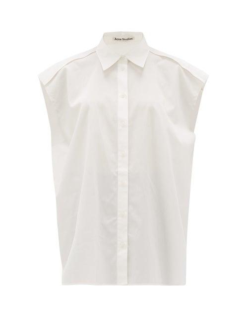 Matchesfashion.com Acne Studios - Sybia Raw-edged Cotton Shirt - Womens - White