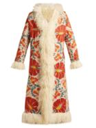 Matchesfashion.com Zazi Vintage - Suzani Embroidered Shearling Coat - Womens - 243 White Multi
