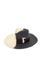 Matchesfashion.com Nick Fouquet - Tree Bones Frayed-brim Straw Fedora - Mens - Black Beige
