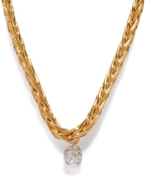 Yvonne Lon - Palmier-chain Diamond & 18kt Gold Necklace - Womens - Yellow Gold