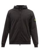 Stone Island - Logo-patch Cotton-blend Hooded Sweatshirt - Mens - Black