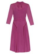 Bottega Veneta Ric-rac Trimmed Silk Midi Dress