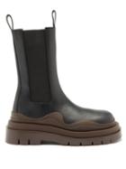 Matchesfashion.com Bottega Veneta - Bv Tire Waved-sole Leather Boots - Womens - Black Brown