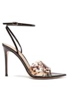 Matchesfashion.com Gianvito Rossi - Leopard Print Strap 105 Patent Leather Sandals - Womens - Leopard