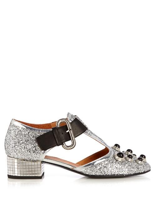 Toga Mirrored-heel Glitter Pumps
