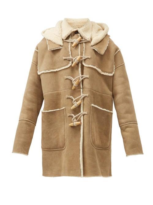 Matchesfashion.com Dsquared2 - Rope-toggle Suede And Shearling Duffle Coat - Mens - Beige
