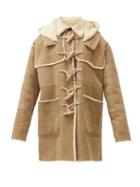 Matchesfashion.com Dsquared2 - Rope-toggle Suede And Shearling Duffle Coat - Mens - Beige