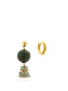 Matchesfashion.com Timeless Pearly - Mismatched Gold-plated Earrings - Womens - Green Gold