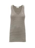 Matchesfashion.com Saint Laurent - Racerback Striped Jersey Tank Top - Womens - White Stripe