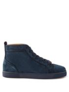 Christian Louboutin - Louis Orlato High-top Suede Trainers - Mens - Navy