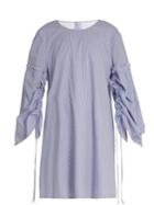Tibi Elliot Round-neck Striped Cotton Dress