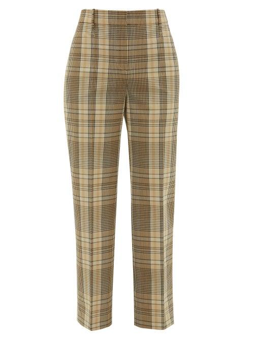Matchesfashion.com Joseph - Straight-leg Checked-madras Trousers - Womens - Beige Multi