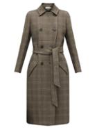 Matchesfashion.com Cefinn - Sullivan Checked Double Breasted Cotton Blend Coat - Womens - Brown Multi