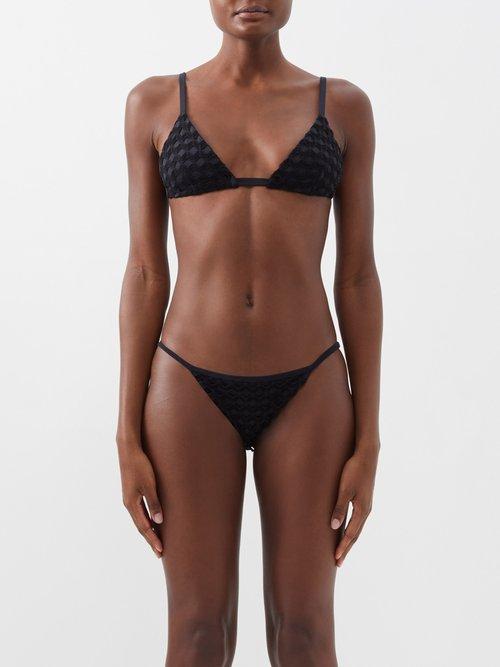 Sara Cristina - Sun Crochet-lace Triangle Bikini Top - Womens - Black