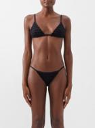 Sara Cristina - Sun Crochet-lace Triangle Bikini Top - Womens - Black