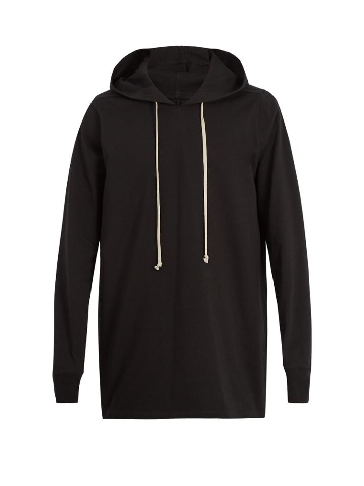 Rick Owens Hooded Cotton-jersey Sweatshirt