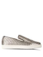 Christian Louboutin Roller-boat Spike-embellished Slip-on Trainers