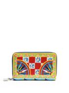 Dolce & Gabbana Carretto-print Leather Zip-around Wallet