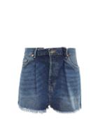 Matchesfashion.com Raey - Fold Raw-hem Denim Shorts - Womens - Dark Blue