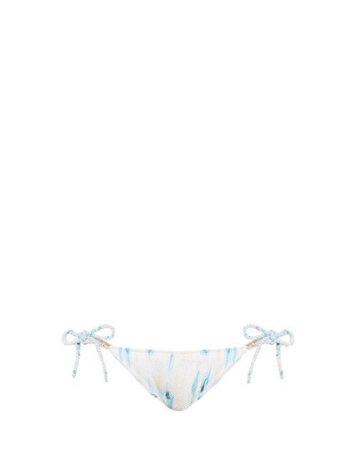 Matchesfashion.com Heidi Klein - Ravello Tie Side Bikini Briefs - Womens - Blue Multi