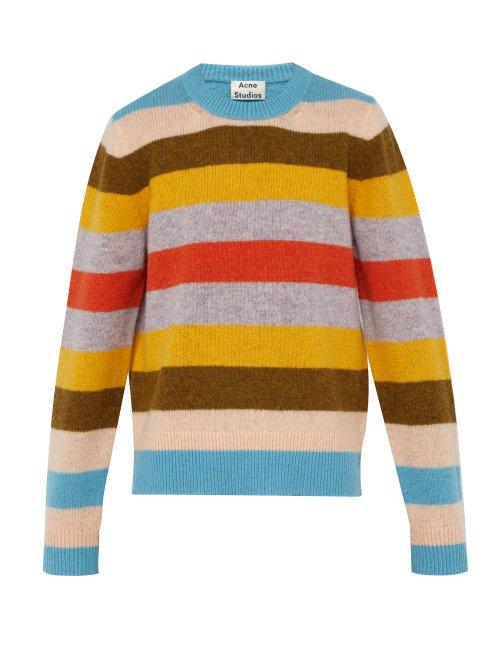 Matchesfashion.com Acne Studios - Kai Block Striped Knitted Wool Sweater - Mens - Multi