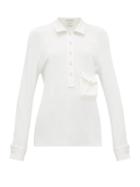 Matchesfashion.com Bottega Veneta - Long-sleeved Half-placket Top - Womens - White