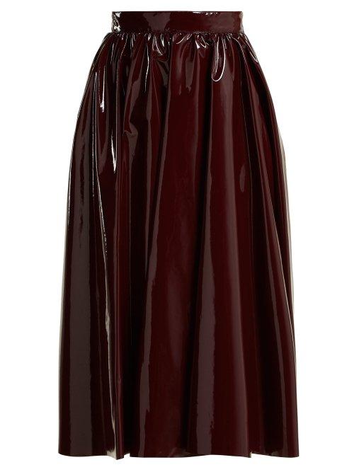 Matchesfashion.com Msgm - A Line Pvc Midi Skirt - Womens - Burgundy