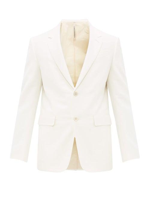 Matchesfashion.com Aldo Maria Camillo - Single Breasted Cotton Twill Blazer - Mens - White