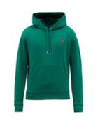 Ami - Ami De Caur Cotton-jersey Hooded Sweatshirt - Mens - Green
