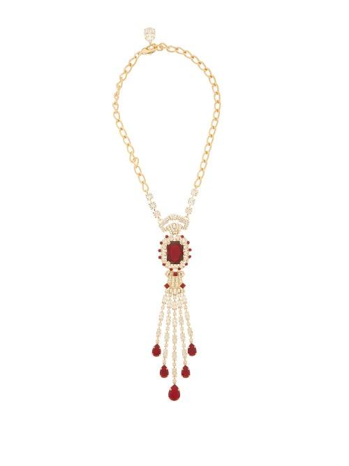 Matchesfashion.com Dolce & Gabbana - Crystal Embellished Necklace - Womens - Red