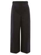 Matchesfashion.com Roksanda - Elda Contrast Pocket Cotton Gabardine Trousers - Womens - Navy Multi